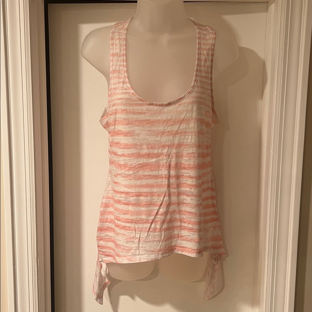 Pinks don white stripped tank top